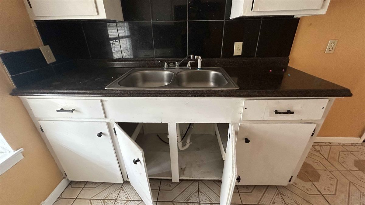 The kitchen mid-renovation.