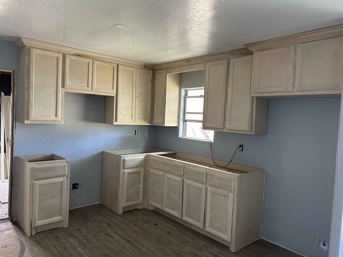 The kitchen mid-renovation.