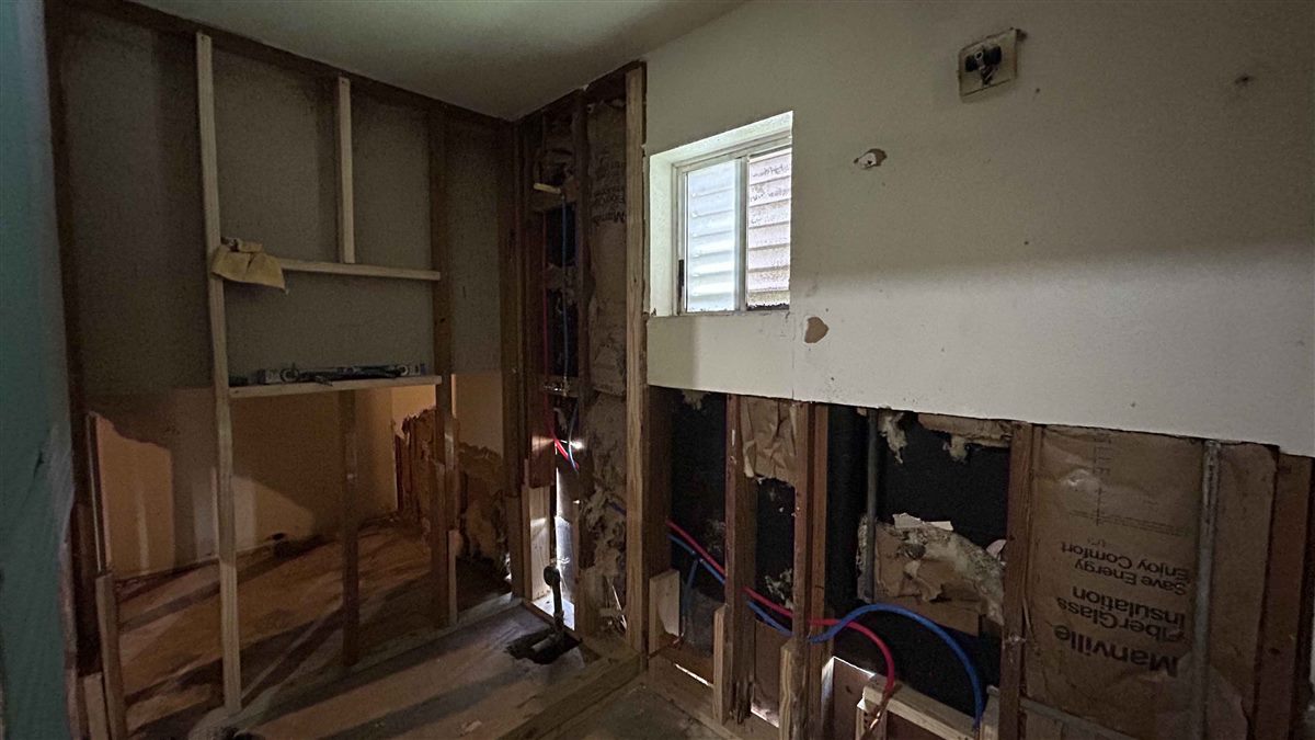 The kitchen mid-renovation.