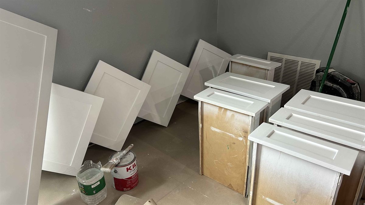 The kitchen mid-renovation.